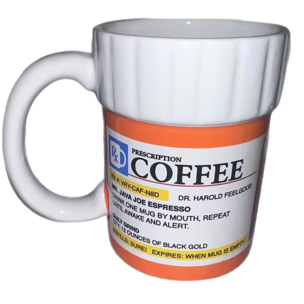 Prescription Pill Bottle Coffee Mug Cup Me Java Joe Espresso Pharmacy RX 12 oz